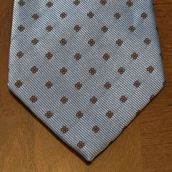 Lc La Corona Roma Blue Brown 100% Silk Men’s Neck Tie Made In Italy - Picture 1 of 9